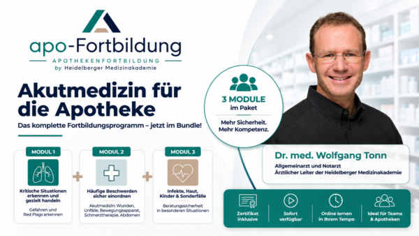 Akutmedizin in der Apotheke – Das komplette Seminar mit allen drei Modulen